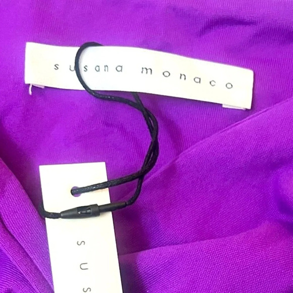 Susana‎ Monaco Cutout Ruched Sleeveless Top Womens Small Purple Stretchy NWT - Picture 8 of 11